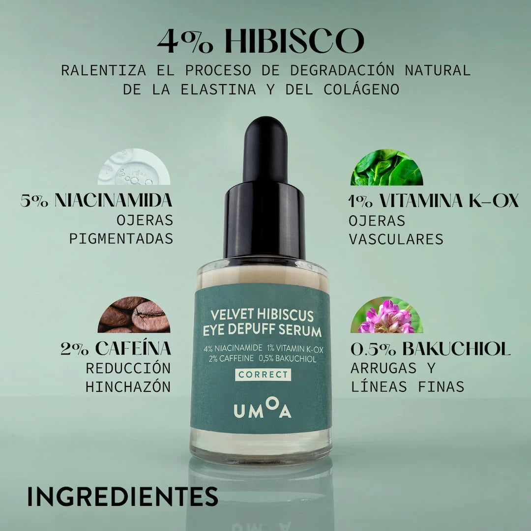 /ES/ Beneficios del nuevo suero para ojos de Umoa cosmetics contra la hinchazón y las ojeras.