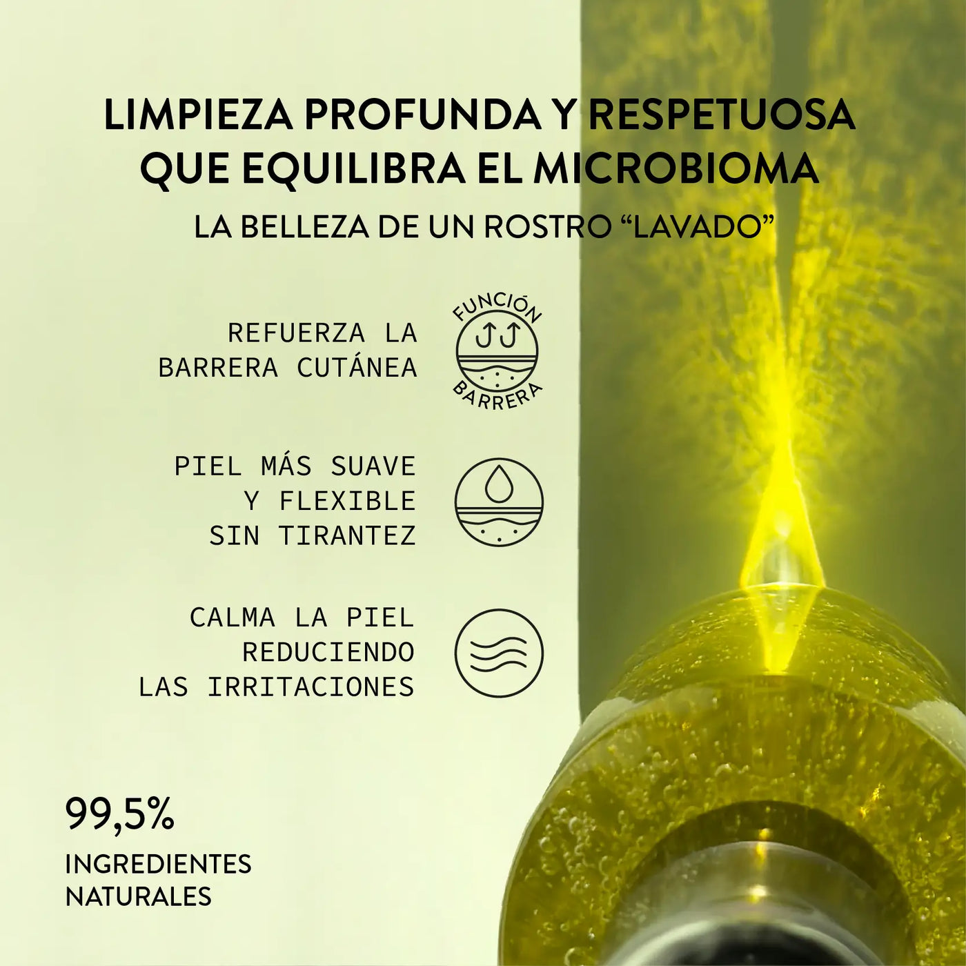 /ES/ propiedades resultados limpiador facial green soul con prebióticos