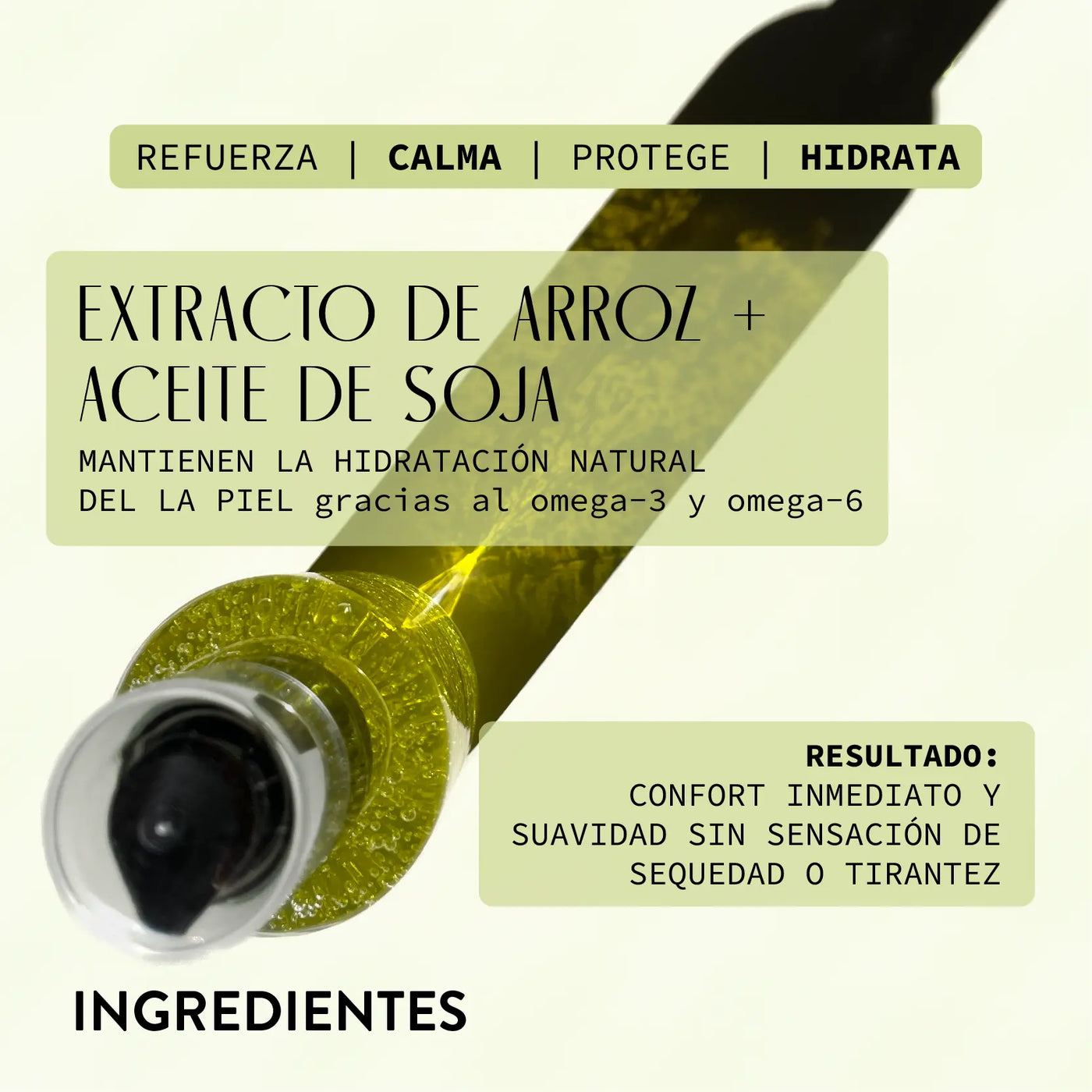 /ES/ ingredientes green soul limpiador extracto de arroz y aceite de soja