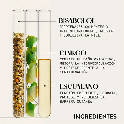 /ES/ ingredientes skin barrier ginkgo gel cream bisabolol, escualano, ginkgo