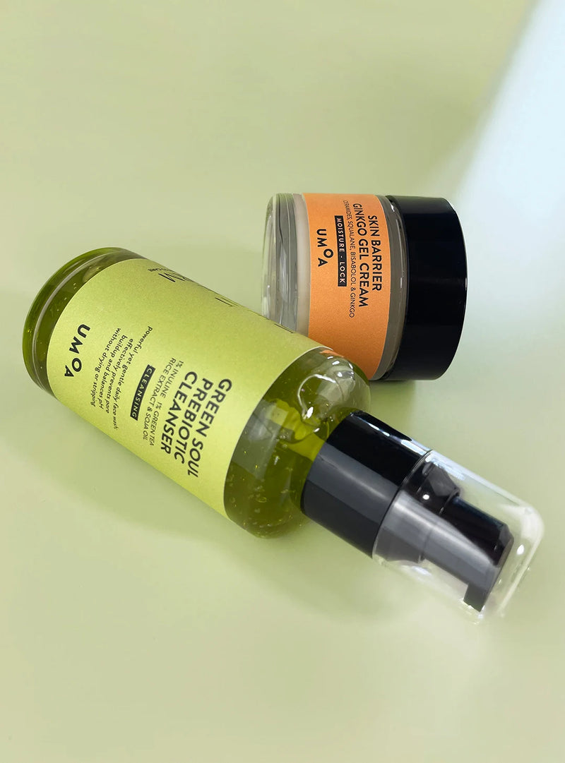 green soul prebiotic cleanser y skin barrier ginkgo gel cream