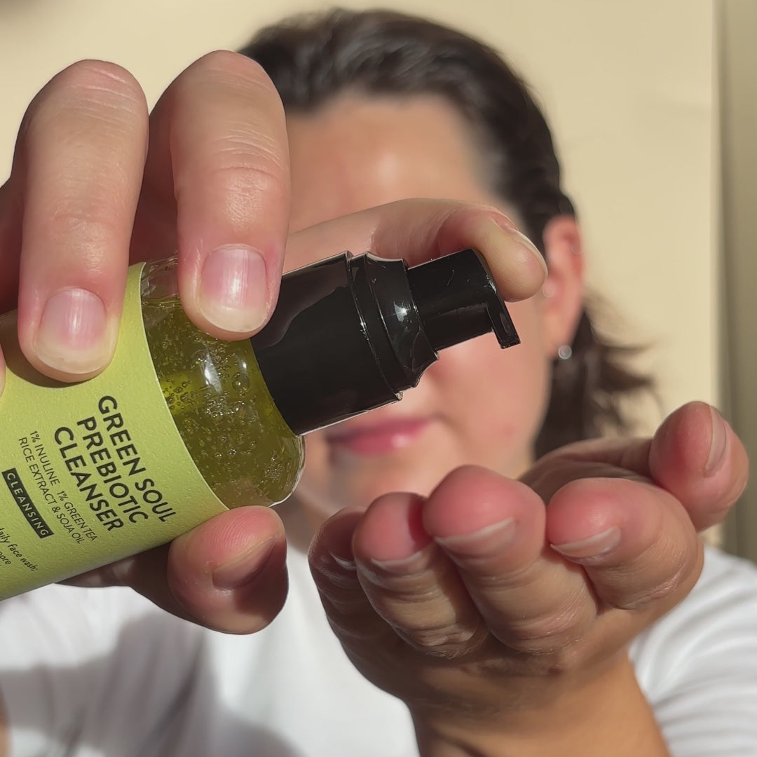 Gentle facial cleanser with prebiotics